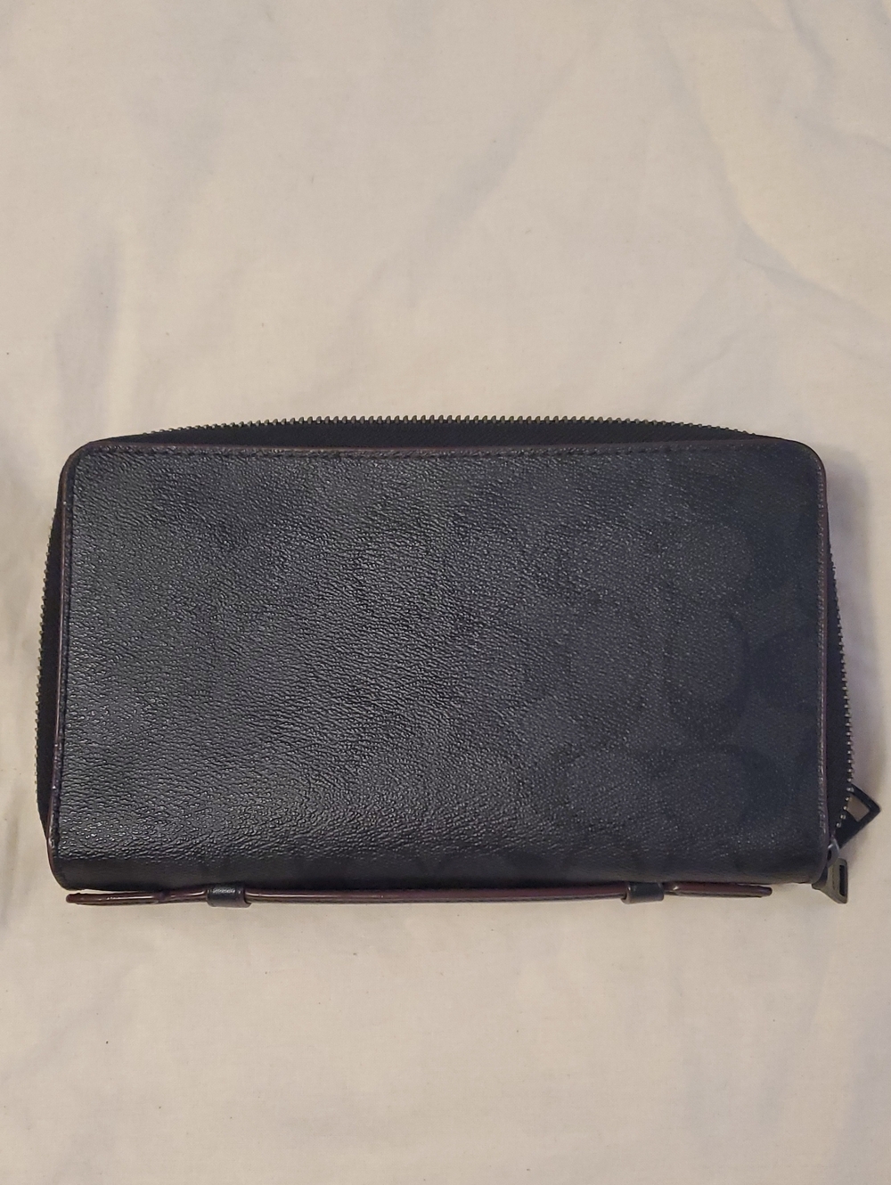 Coach Black Zip-Around Signature Leather Wallet
